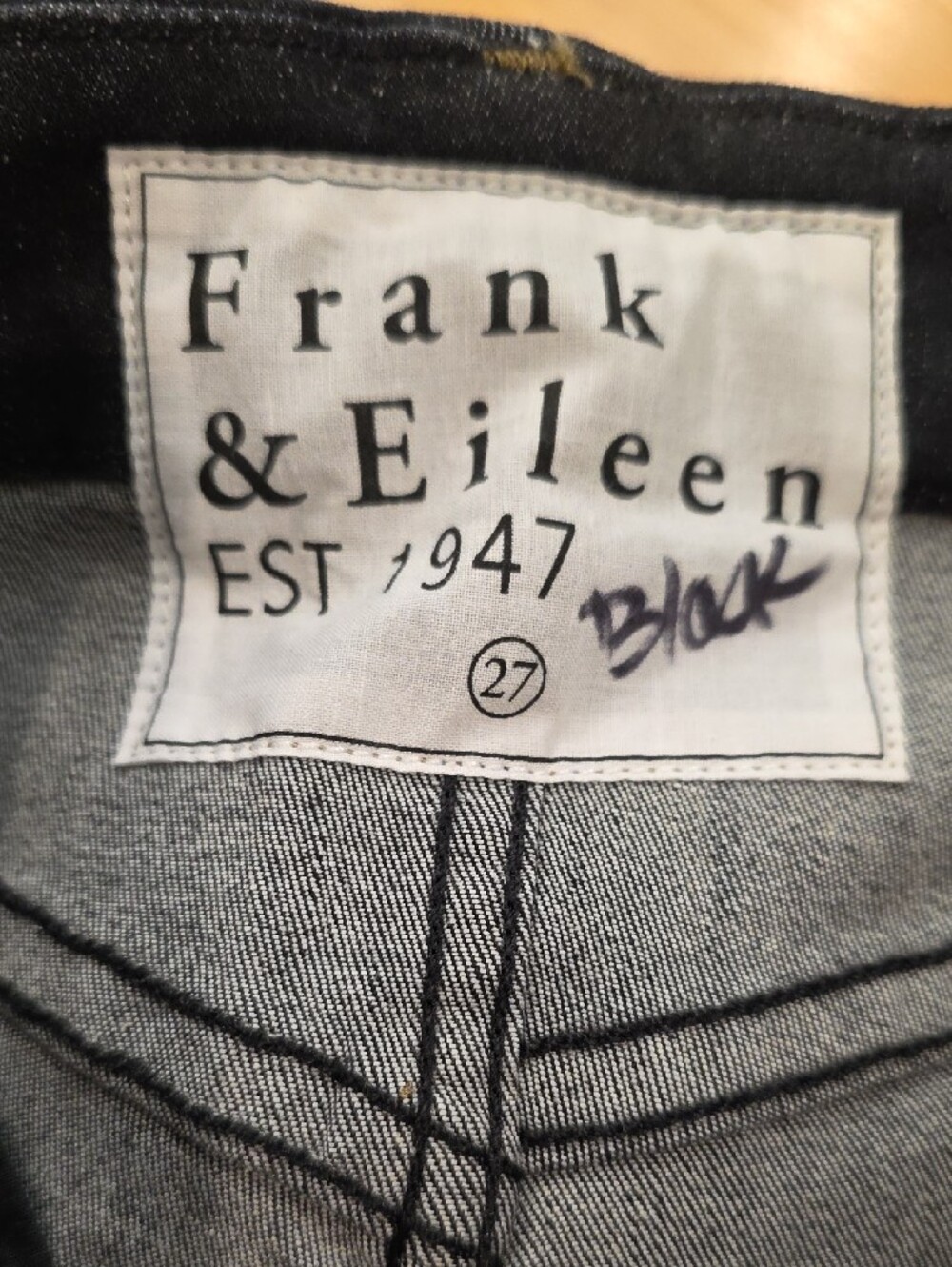 NEW $298 FRANK & EILEEN SLIGO SKINNY JEANS IN BROWN GOLD GLITTER WAX SIZE 27 - Picture 9 of 10